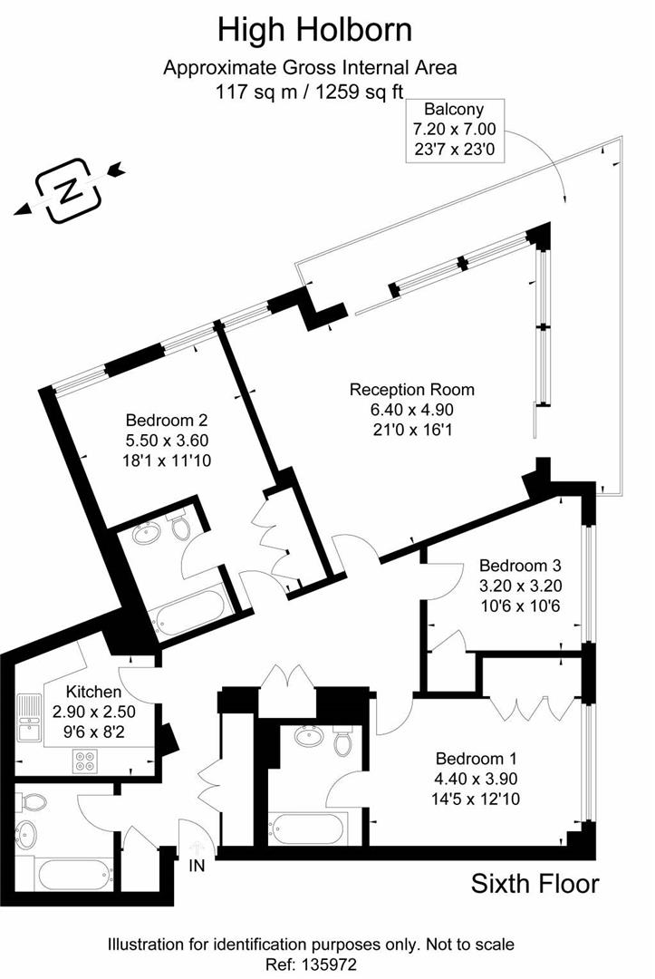High Holborn, London, WC1V , 3 bed, Apartment, WC1V 6DR, £1,720,000, For Sale Mouseprice